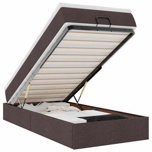 vidaXL Османска легло с матрак, тъмнокафяво, 90x200 см, плат