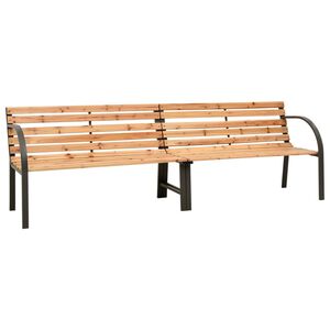vidaXL Двойна градинска пейка, 225 см, масивна ела
