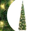 vidaXL Изкуствена коледна елха 50 LED светлини зелена 120 см