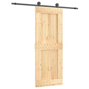 vidaXL Преплъзваща се врата 80 x 210 cm Естествено и черно