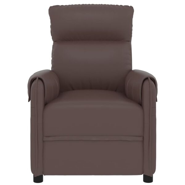 vidaXL Електрически стол, кафяв, изкуствена кожа