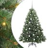 vidaXL С изкуствено коледно дърво с поставка Зелен 150 cm PE и PVC