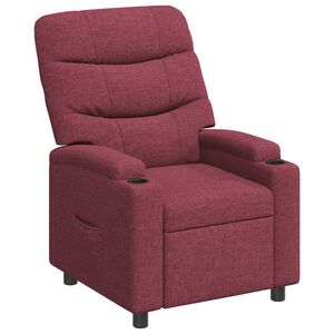 vidaXL Разтегателен стол Виненочервен 75 x 93 x 102 cm Текстил