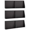 vidaXL Задържащи стени 6 бр. 60 x 12 x 50 см Стомана Черно