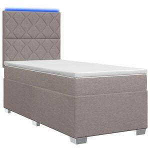 vidaXL Континентално легло с матрак Таупе 80 x 200 cm Текстил