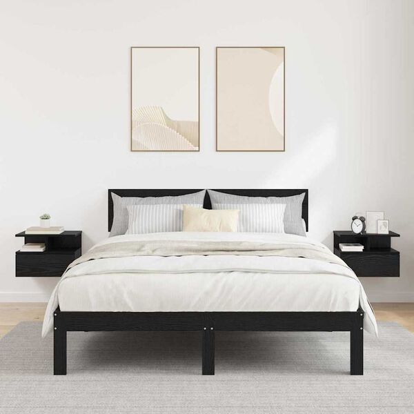 vidaXL Плаваща нощно шкафче 2 pcs Черния дъб 40 x 31 x 28 см