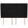 vidaXL Горна табла за легло с уши, черна, 147 x 23 x 118/128 см кадифе