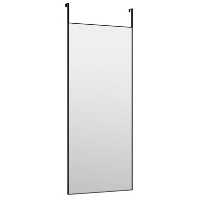 vidaXL Огледало за врата, черно, 40x100 см, стъкло и алуминий