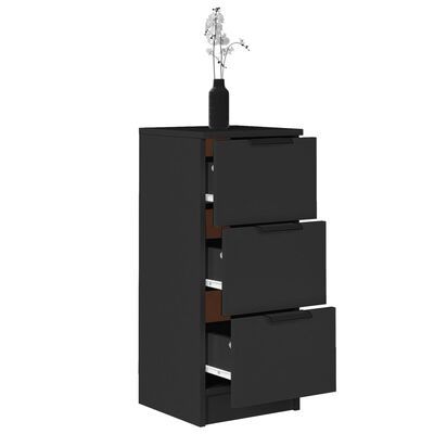 vidaXL Странични шкафове, 2 бр, черни, 30x30x70 см, инженерно дърво