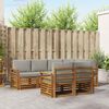 vidaXL Комплект секционен диван 7 pcs Естествено и светло сиво