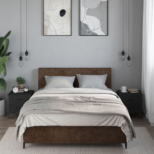 vidaXL Нощни шкафчета, 2 бр, черни, 40x41x40 см, инженерно дърво