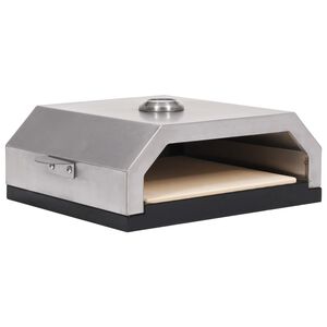 vidaXL Пица фурна с керамична плоча за барбекю на газ/въглища