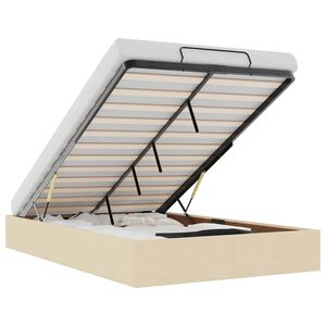 vidaXL Османска рамка за легло без матрак, кремава, 120x200 см, плат