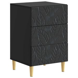 vidaXL Нощно шкафче Черно 43 x 39,5 x 66,5 см Инженерна дървесина