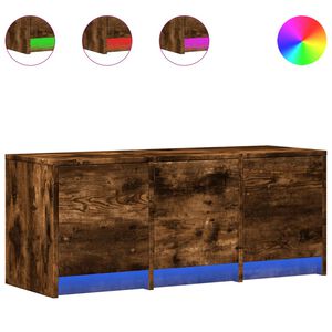 vidaXL ТВ шкаф с LED, опушен дъб, 97x34x40 см, инженерно дърво