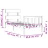 vidaXL Рамка за легло с табла бяла Single масивна дървесина