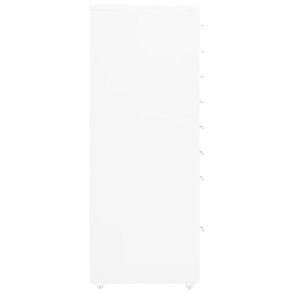 vidaXL Мобилен офис шкаф, бял, 28x41x109 см, метал