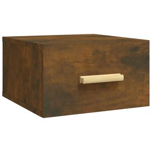 vidaXL Нощно шкафче за стенен монтаж, опушен дъб, 35x35x20 см