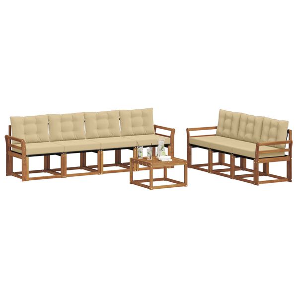 vidaXL Комплект дивани за открито 8 pcs Натурален и Бежов