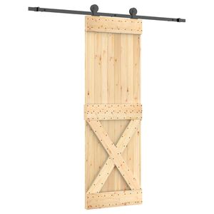 vidaXL Преплъзваща се врата Естествено и черно 70 x 210 cm