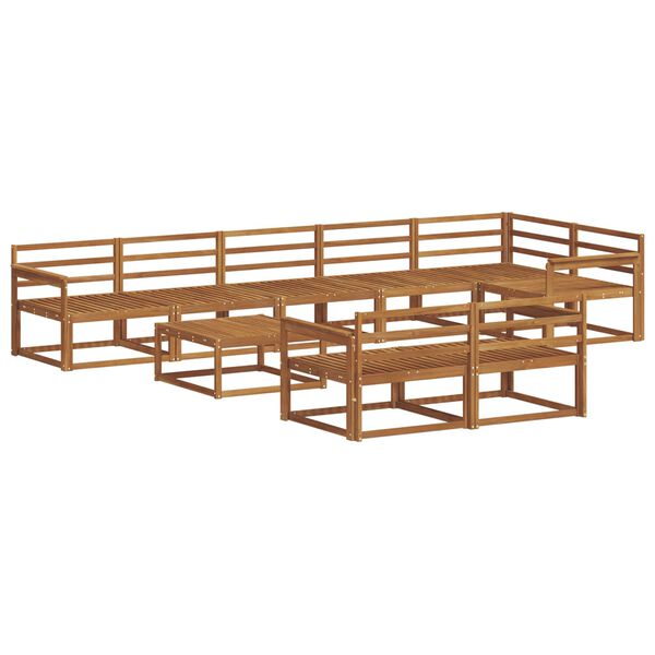 vidaXL Комплект дивани за открито 9 pcs Естествен