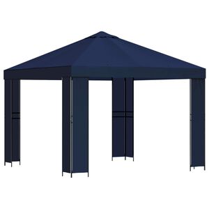 vidaXL Шатра 3 x 3 m Синьо Полиестер и стомана 190 gsm