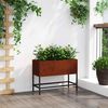 vidaXL Повдигната градинска саксия Ръждясало 60 x 26 x 45 см