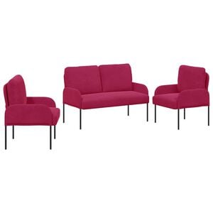 vidaXL Комплекти дивани 3 pcs Виненочервен 115 x 56 x 80 см Шперплат