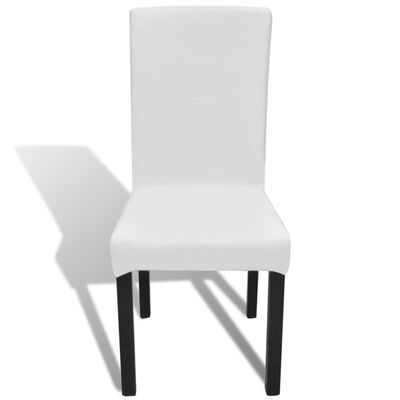 vidaXL Покривни калъфи за столове, еластични, 4 бр, бели