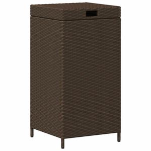 vidaXL Кош за боклук на открито Кафяво 40 x 40 x 80 см полиратан