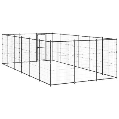 vidaXL Външна клетка за кучета, стомана, 21,78 м²