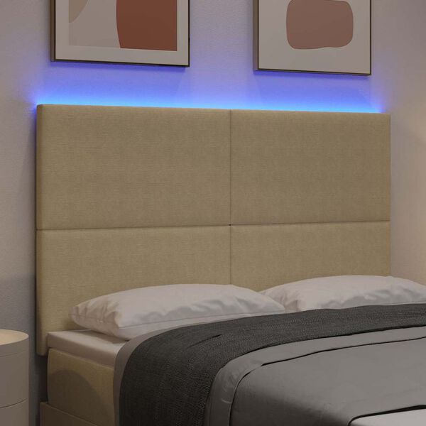 vidaXL LED глава С LED лентисти светлини Сивозелен 144 см текстил