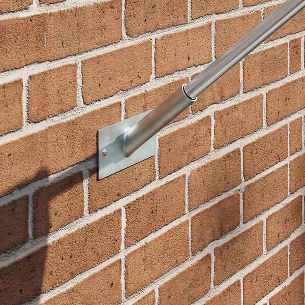 vidaXL Държач за Знаме Сребрист 10.5 x 7.5 x 0.2 см Стомана