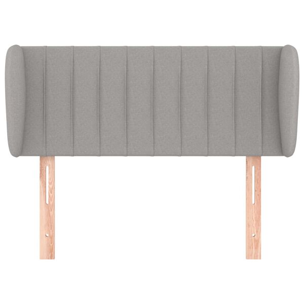 vidaXL Горна табла за легло с уши, светлосива, 103x23x78/88 см, плат