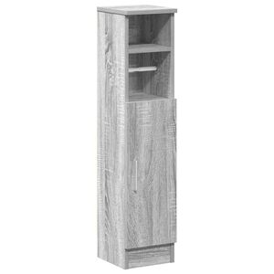 vidaXL Шкаф за баня с поставка за ролкови ролки, сив, сонома, 20,5x22x90 см