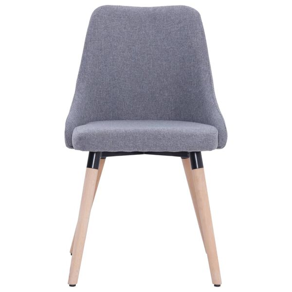 vidaXL Трапезни столове, 4 бр, светлосиви, текстил