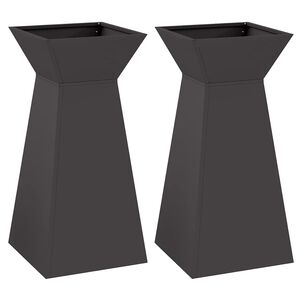 vidaXL Саксия с колона 2 бр. Черно 35 x 35 x 73 см