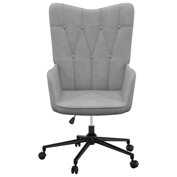 vidaXL Релаксиращ стол, светлосив, плат