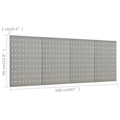 vidaXL Стенни панели за инструменти, 4 бр, 40x58 см, стомана