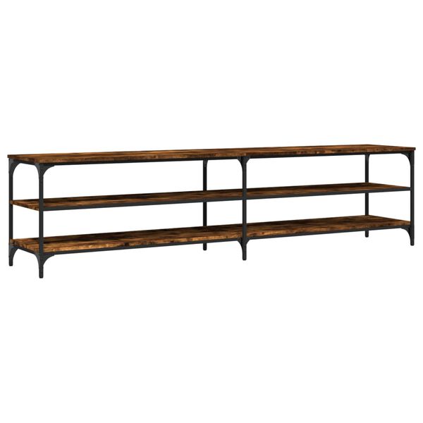 vidaXL ТB шкаф, опушен дъб, 200x30x50 см, инженерно дърво и метал