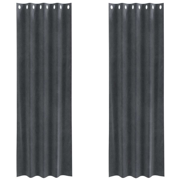 vidaXL Затъмняващи завеси 2 pcs Светлосиво 140 x 225 cm Кадифе
