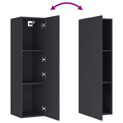 vidaXL ТВ шкафове, 2 бр, сиви, 30,5x30x110 см, ПДЧ