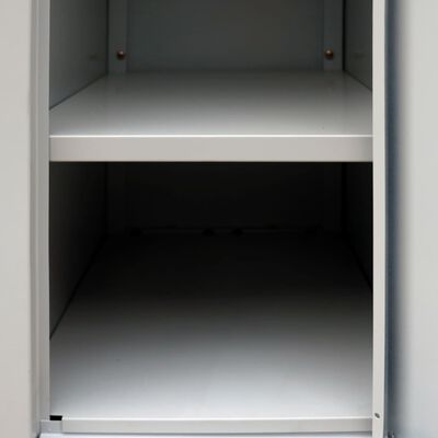 vidaXL Заключващ се шкаф с 6 отделения, стомана, 90x45x180 cм, сив