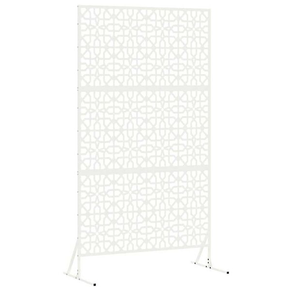 vidaXL Екран за уединение Бяло Стомана