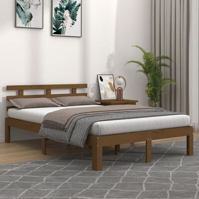 vidaXL Рамка за легло, меденокафява, дърво масив, 200x200 см