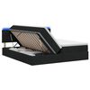 vidaXL LED легло за съхранение с матрак Черно 200 x 200 cm Текстил