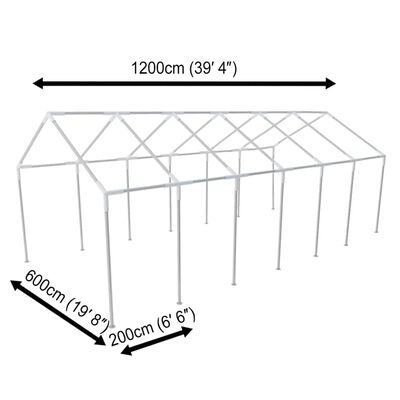vidaXL Стоманена рамка за 12x6 м парти палатка