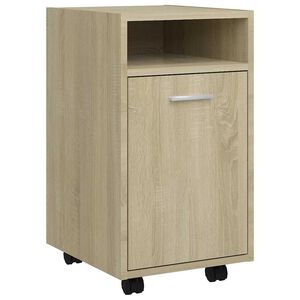 vidaXL Страничен шкаф с колелца дъб сонома 33x38x60 см инженерно дърво