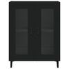vidaXL Сайдборд, черен, 69,5x34x90 см, инженерно дърво