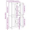 vidaXL Висок шкаф Старо дърво 69,5 x 34 x 180 см Инженерно дърво